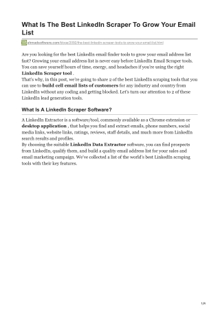 What Is The Best LinkedIn Scraper To Grow Your Email List