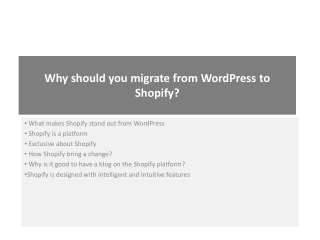 Why should you migrate from WordPress to Shopify