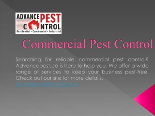 Commercial Pest Control | Advancepest.ca