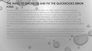 A complete guide to resolve QuickBooks Error H303