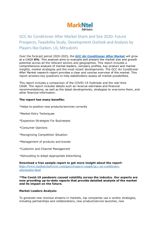 GCC Air Conditioner Aftermarket Analysis, 2020