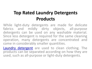Top Rated Laundry Detergents Products