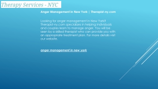 Anger Management in New York | Therapist-ny.com