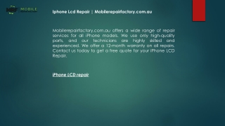 Iphone Lcd Repair | Mobilerepairfactory.com.au