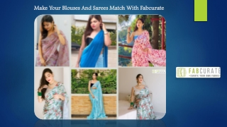 Make Your Blouses And Sarees Match With Fabcurate