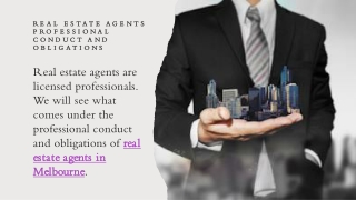 Real Estate Agents Professional Conduct and Obligations