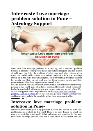 Inter caste Love marriage problem solution in Pune – Astrology Support