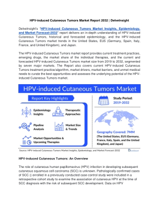 HPV-induced Cutaneous Tumors Market