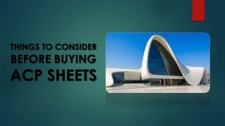 Things to Consider Before Buying ACP Sheets