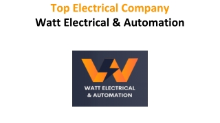 Top Electrical Company  Watt Electrical & Automation