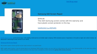 Need Galaxy S20 Screen Fast Replacement Service | Mobilerepairfactory.com.au