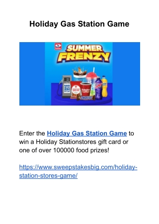 holiday gas station game may 2021