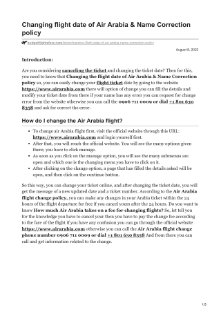 Changing flight date of Air Arabia amp Name Correction policy
