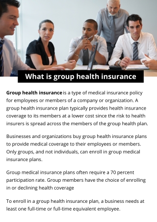 What is group health insurance