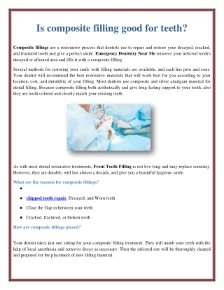Is composite filling good for teeth?