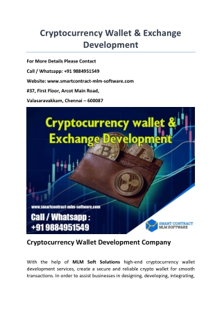 Cryptocurrency Wallet & Exchange Development