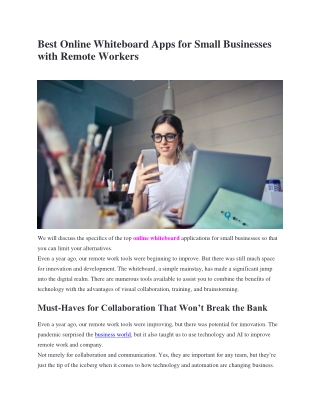 Best Online Whiteboard Apps for Small Businesses with Remote Workers