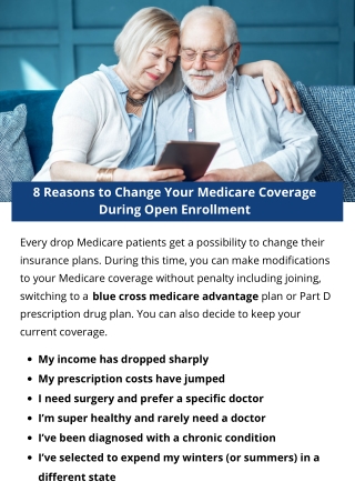 8 Reasons to Change Your Medicare Coverage During Open Enrollment