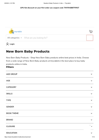 Newborn Baby Products India - Tinyrabbit