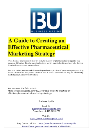 A Guide to Creating an Effective Pharmaceutical Marketing Strategy