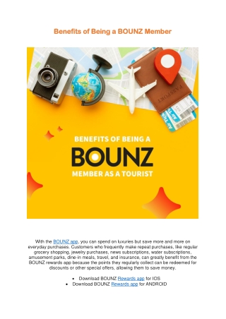 Benefits of Being a BOUNZ Member