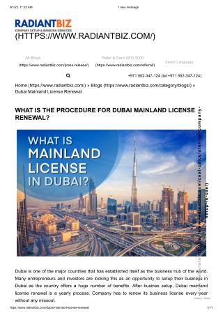 Procedure for Dubai Mainland License Renewal by Radiantbiz