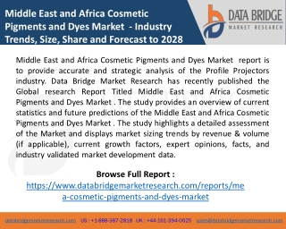 Middle East and Africa Cosmetic Pigments and Dyes Market