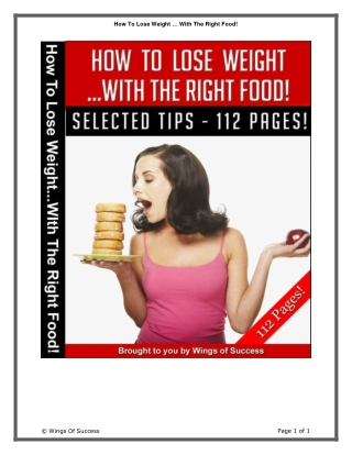 How to Lose Weight with the Right Food!