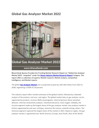 Global Gas Analyzer Market 2022