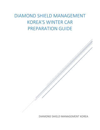 Diamond Shield Management Korea's Winter Car Preparation Guide