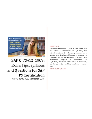 SAP C_TS412_1909: Exam Tips, Syllabus and Questions for SAP PS Certification