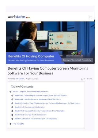 Benefits Of Having Computer Screen Monitoring Software For Your Business