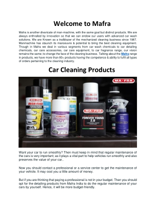 Car Cleaning Products