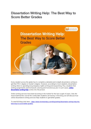 Dissertation Writing Help