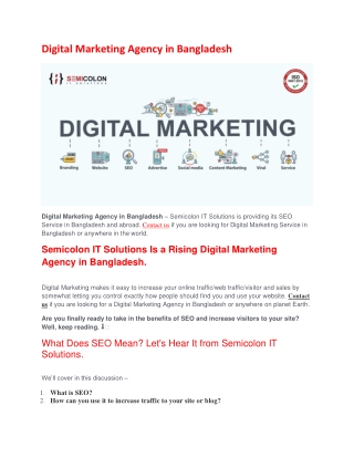 Digital Marketing Agency in Bangladesh