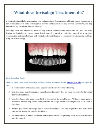 What does Invisalign Treatment do?