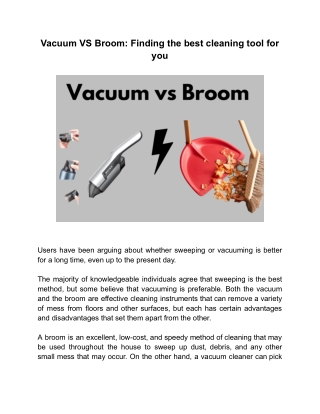 Vacuum VS Broom_ Finding the best cleaning tool for you