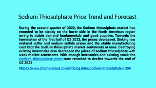 Sodium thiosulphate Demand online