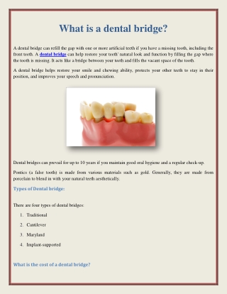 What is a dental bridge?