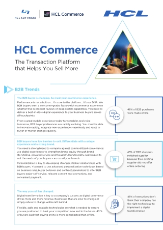 HCL Commerce - The Transaction Platform that Helps You Sell More