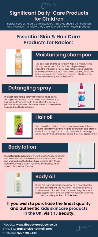 Significant Daily-Care Products for Children