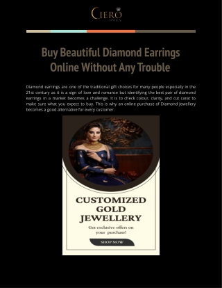 Buy Beautiful Diamond Earrings Online Without Any Trouble