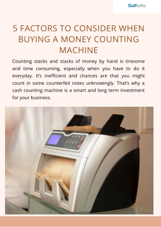 5 Factors To Consider When Buying a Money Counting Machine