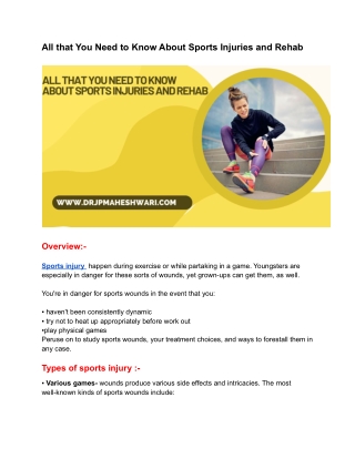 All that You Need to Know About Sports Injuries and Rehab