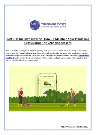Best Tips for lawn mowing : How To Maintain Your Plants And Grass
