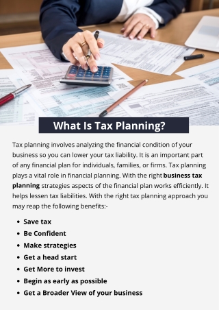 What Is Tax Planning?