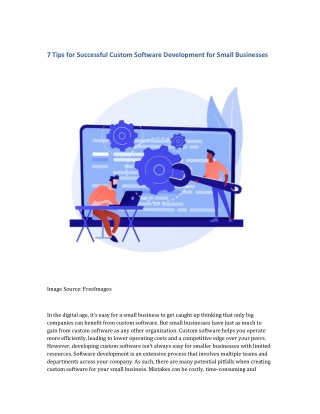 7 Tips for Successful Custom Software Development for Small Businesses
