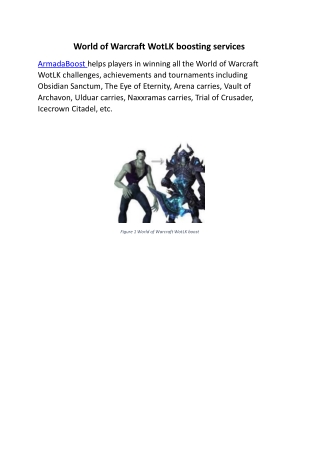 World of Warcraft WotLK boosting services