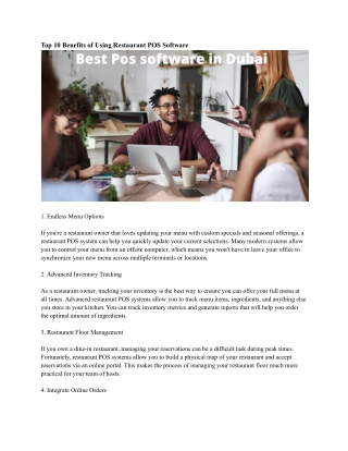 Best Pos software in Dubai