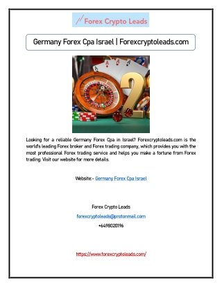 Germany Forex Cpa Israel | Forexcryptoleads.com